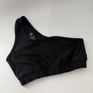 Aura7 Activewear Onyx Hermosa One Shoulder Sports Bra Top